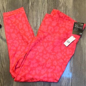 GAP Coral Pink Floral-Pattern High-Rise Leggings NWT